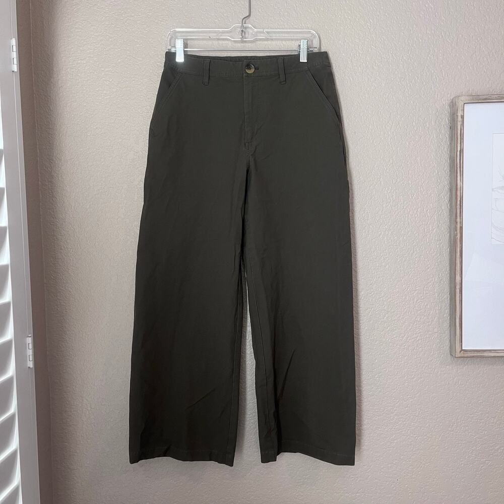 Vuori Women’s Getaway Cargo Wide Leg Pant Stretch Medium Olive Green Army Active - Picture 2 of 8